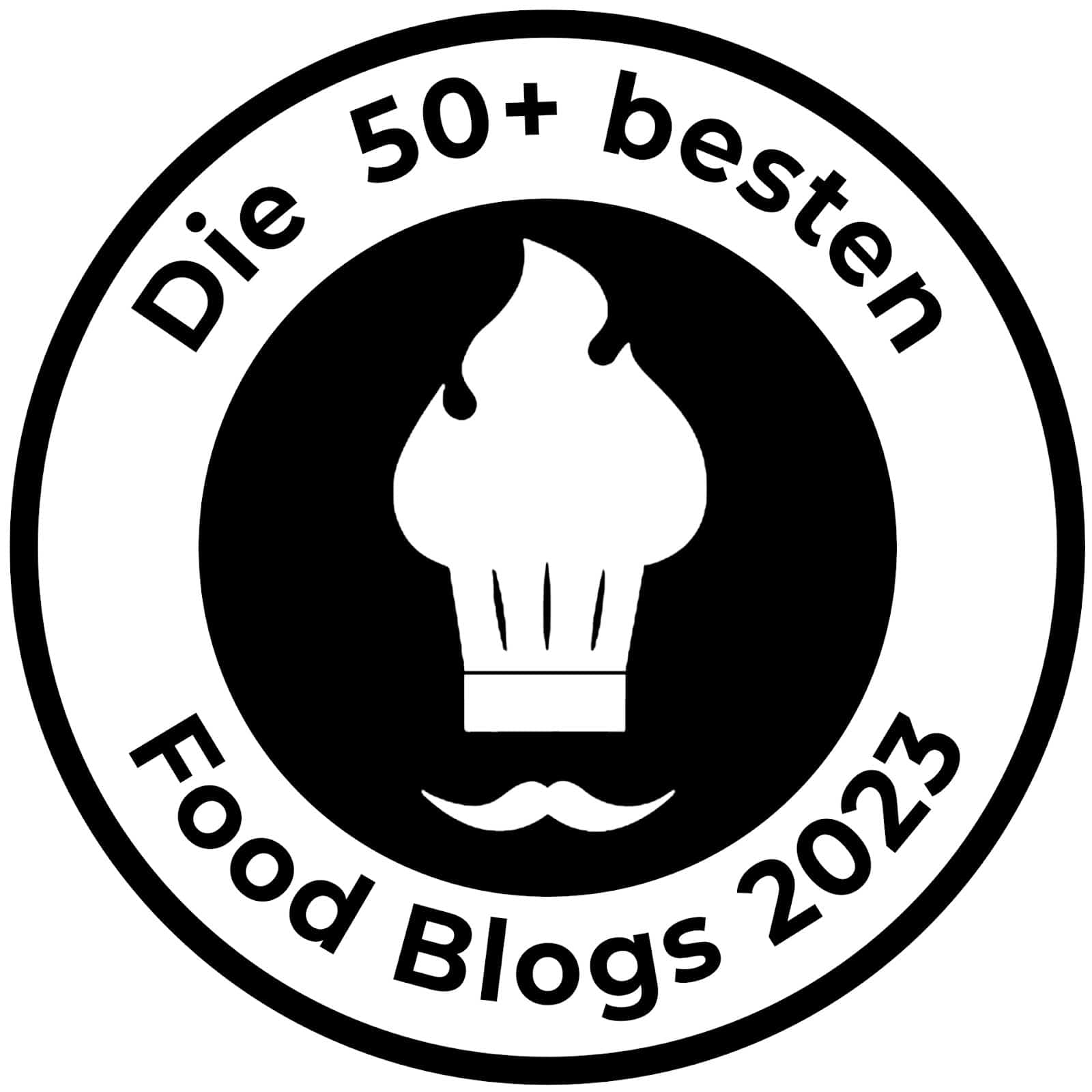 Badge Die 50+ besten Food Blogs 2023